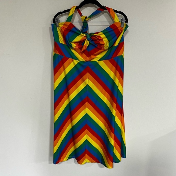 ModCloth It’s Only Bright Rainbow Halter Dress - Picture 4 of 13